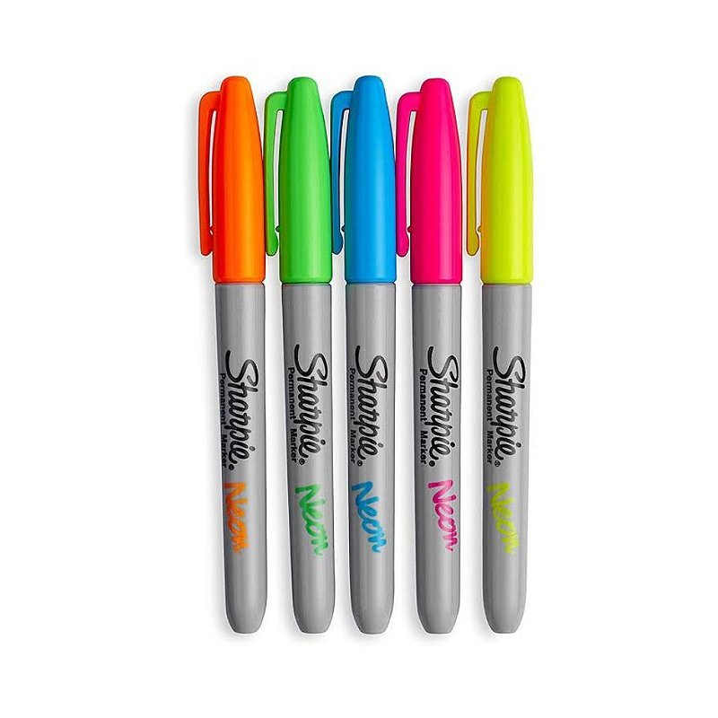 Marcador Permanente Fino 5 Cores Neon Sharpie