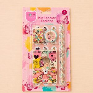 Kit Escolar Fadinha 5 peças - FOFY - BLISTER