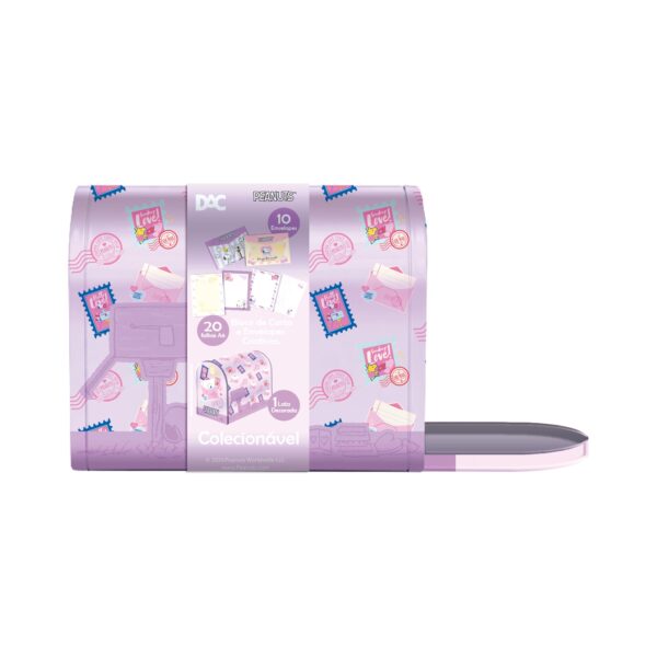Lata Colecionável de Metal com Cartas e Envelopes Snoopy - DAC