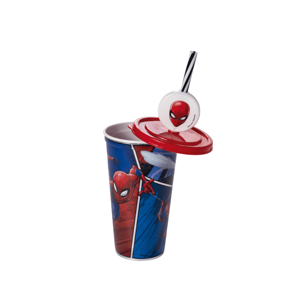 Copo Refri c/ Pin Homem-Aranha Metalizado 500 ml - PLASÚTIL - UND