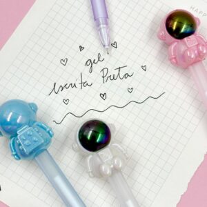 Caneta Fofa Astronauta Cristal - Pacote 6 Und