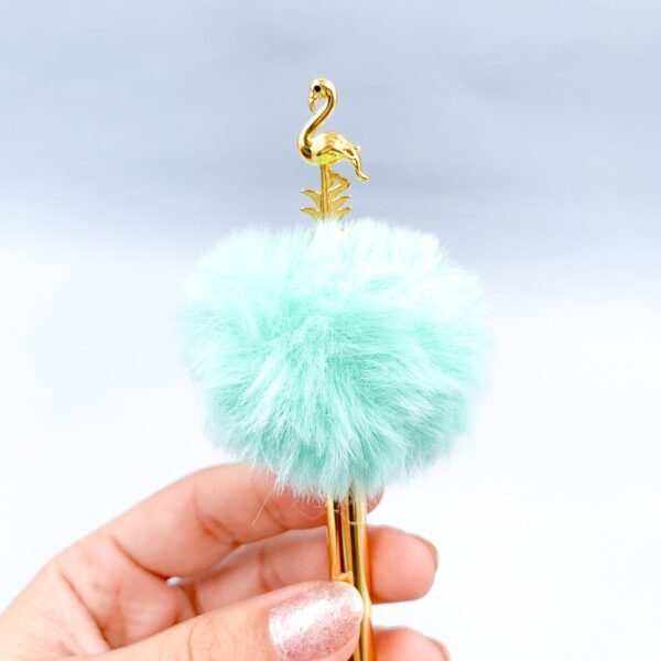 Caneta Metálica Pompom Flamingo