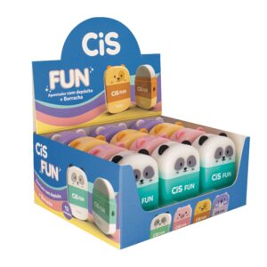 Apontador Borracha Criatic Fun CIS - CX 12 UND