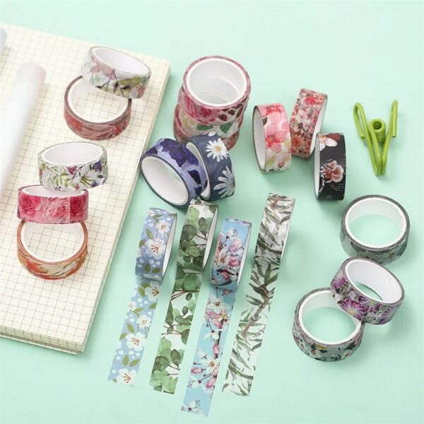 Fita Washi Tape Flores e Folhagens