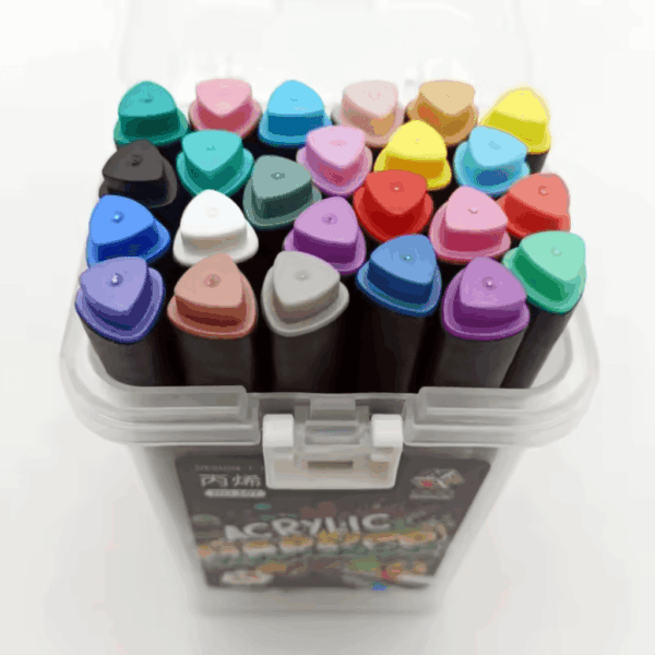 Marcador ACRÍLICO para COLORIR - MALETA Transparente 24 CORES
