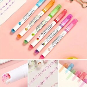Carimbo Roller Marca Texto Estampado Estojo 6 Cores