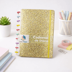Caderno de Disco Glitter B5 80 Fls/10 Discos Colorido 25,5x18,5cm - IMPORTADO - UND