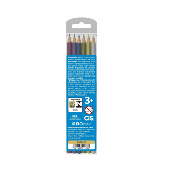 Lápis de Cor Criatic Metálico 6 Cores CIS - BLISTER