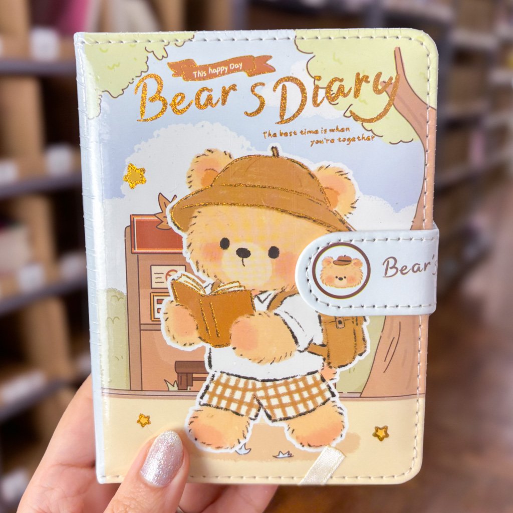 Caderno LUXO c/ Fechamento Ursinhos 10,3x13,7cm - IMPORTADO - UND