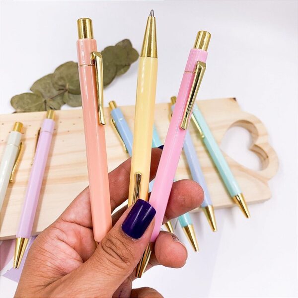 Caneta Especial Pastel Dourada - Und