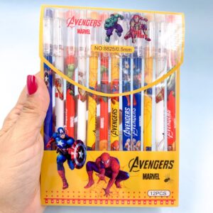 Caneta Fofa Apagável Heróis - Blister 12 Und