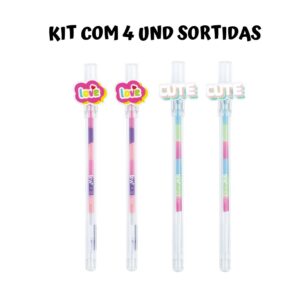 Caneta Esferográfica Gel Colorida Cute BRW