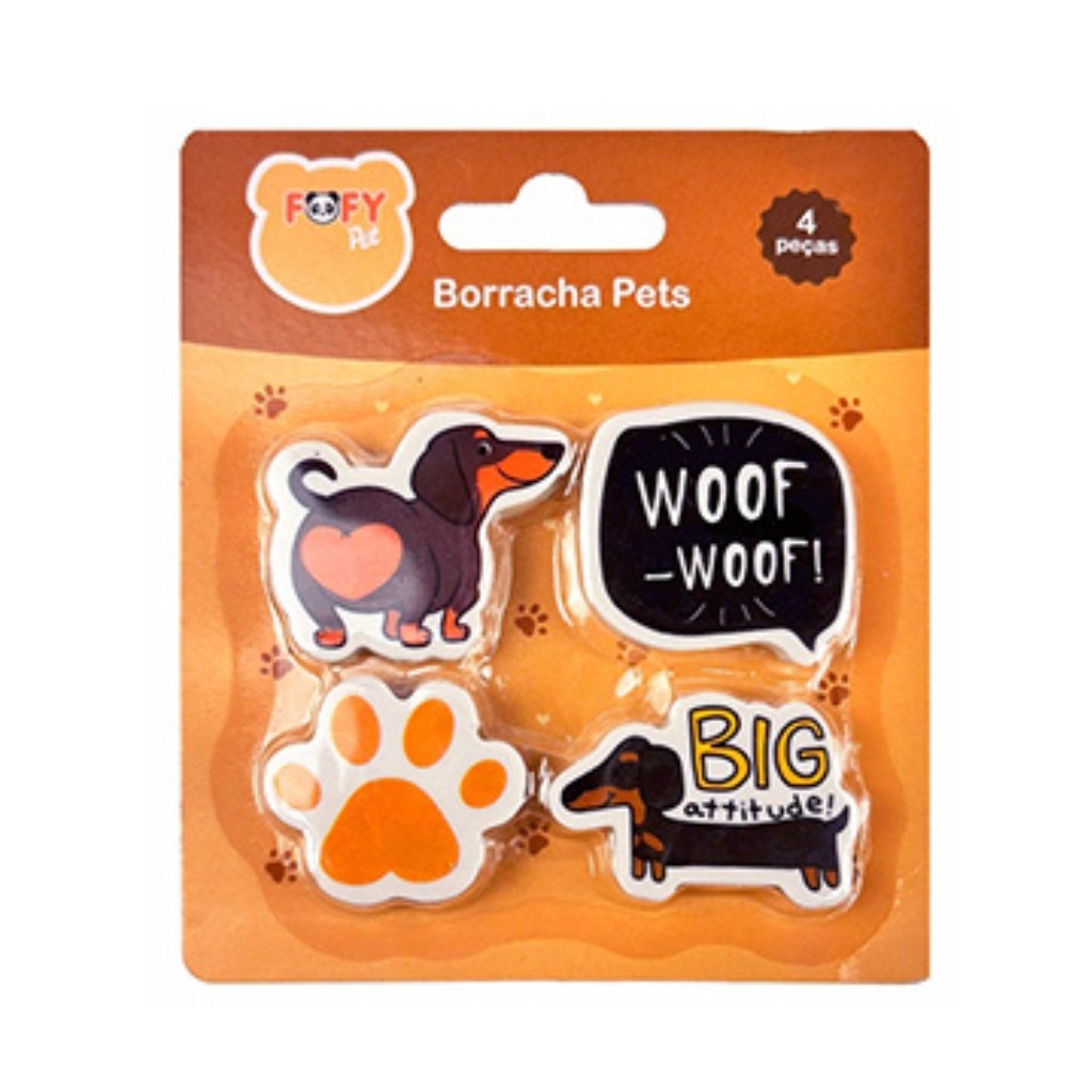 Borracha PETS 4 Peças - FOFY - BLISTER
