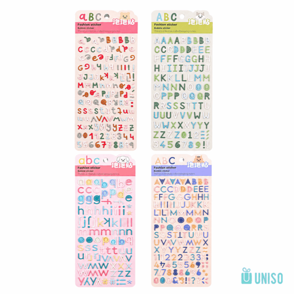 Cartela de Adesivos Lettering - UNISO - UND