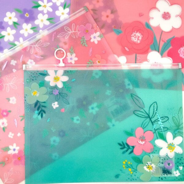 Pasta A4 FLORES c/ Fechamento - IMPORTADO - UND
