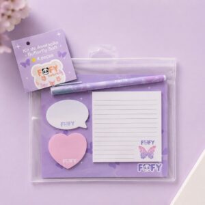 Kit de Anotações Butterfly Soft 4 Peças - FOFY - UND