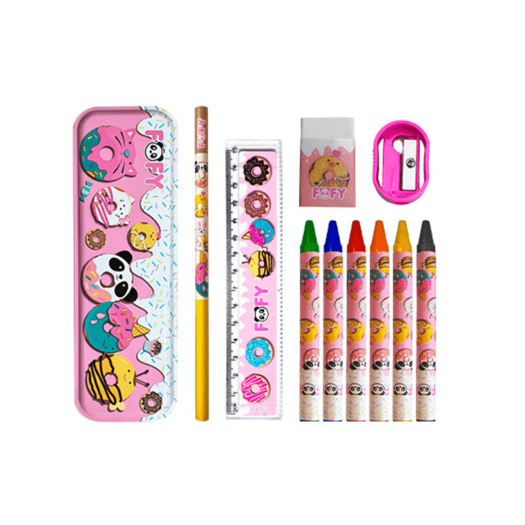 Kit Escolar Panda 12 Peças - FOFY - BLISTER