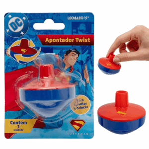 Apontador Twist c/ Depósito Superman - LEO E LEO - BLISTER 1 UND