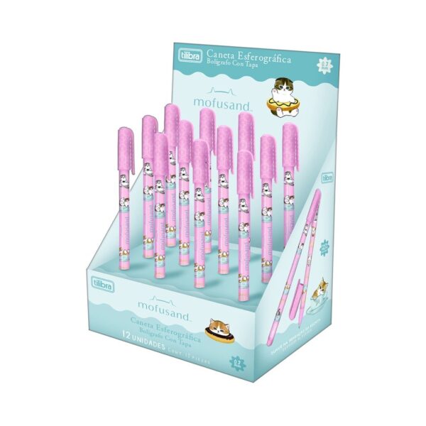 Caneta Preta Esferográfica 0.7mm Gato Mofusand - TILIBRA - UND