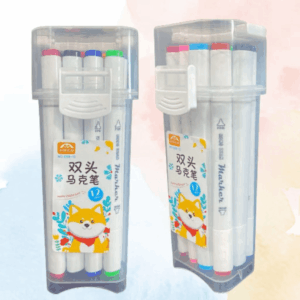 Caneta TOUCH Marcador Ponta Dupla PARA COLORIR - MALETA Transparente 12 CORES