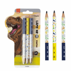 Lápis HB Big Estampado Raptors BRW - Blister 3 UND