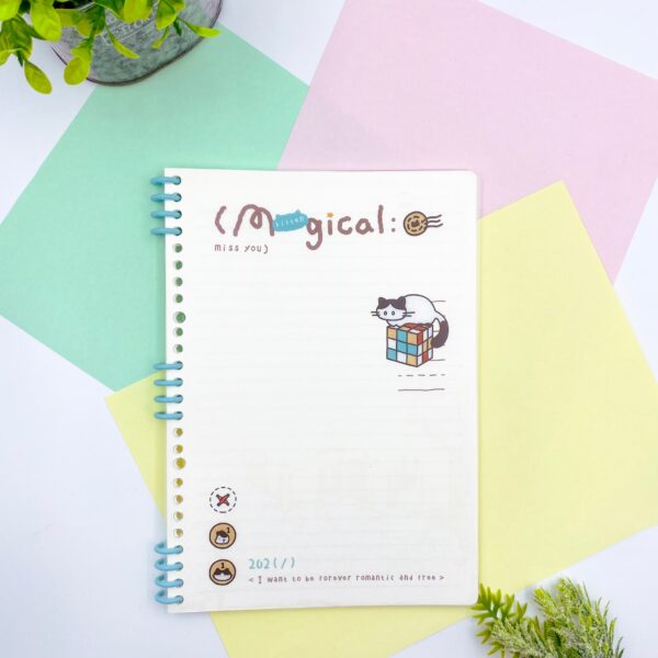 Caderno B5 Espiral Reposicionável Magical Cat 64 Fls 17,8x25,2cm - IMPORTADO - UND