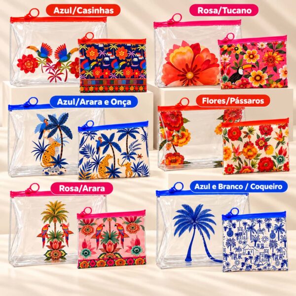 Kit 2 Necessaire Plástica Brisa de Verão 26x19,3x7,5cm - IMPORTADO - UND