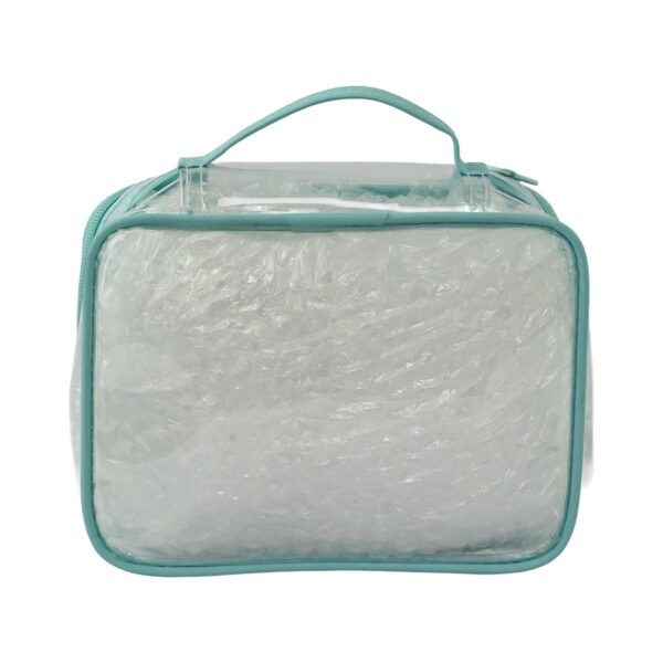 Necessaire Maleta Transparente Verde Claro "AQUI GUARDO MINHAS COISINHAS" 22x8x16cm - FLORIE - UND
