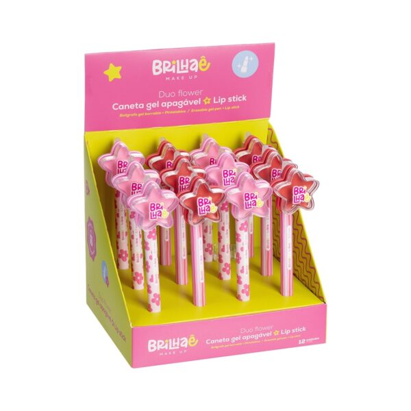 Make Caneta Gel Apagável + Batom Duo Flower - BRILHAE - UND