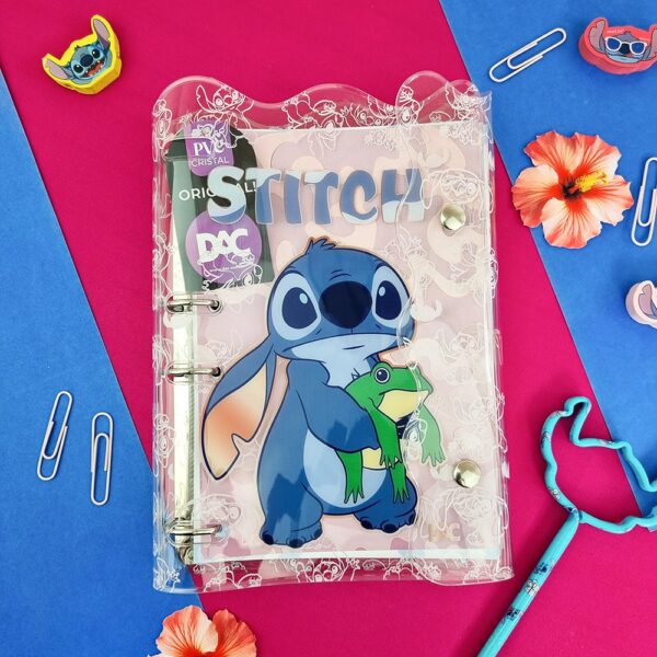 Fichário Colegial Disney Stitch em PVC Cristal DAC