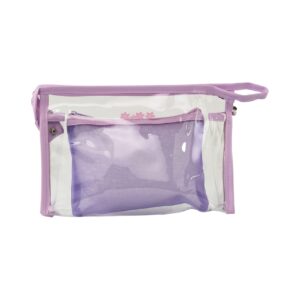 Kit Necessaire Transparente c/ Bolsa Interna Lilás "FLORESÇA ONDE ESTIVER!" 26x6x17cm - FLORIE - UND