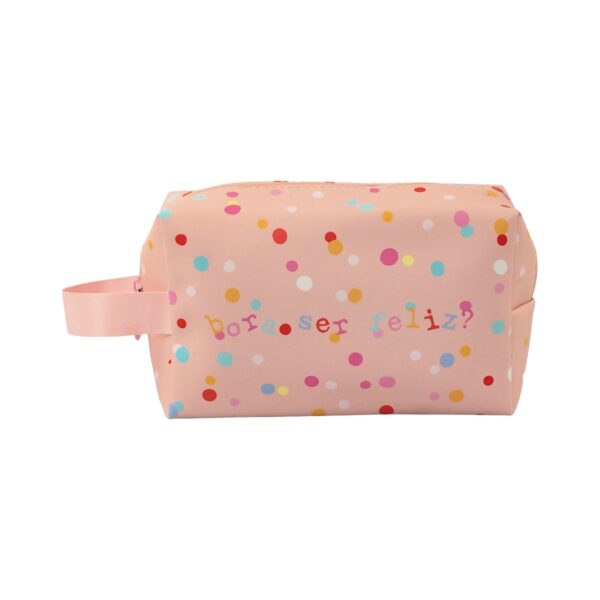 Bolsinha Rosa "BORA SER FELIZ?" 20x8x12cm - FLORIE - UND