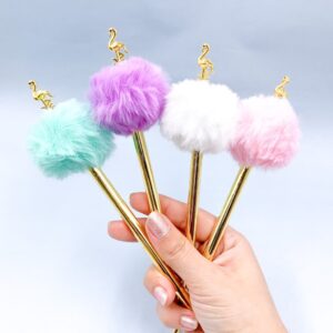 Caneta Metálica Pompom Flamingo