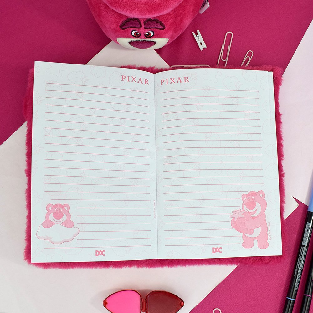 Caderno de Anotações Fluffy Pelúcia Ursinho Lotso - DAC