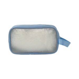 Necessaire Transparente Azul "BORA SER FELIZ?" 23x7x13cm - FLORIE - UND
