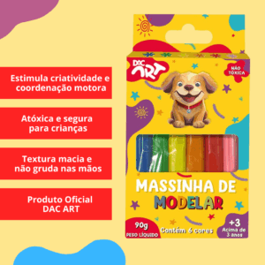 Massinha de Modelar 6 Cores - DAC ART - BLISTER
