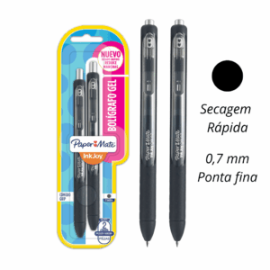 Caneta Gel Inkjoy 0.7 mm Retrátil PRETA - PAPER MATE - BLISTER 2 UND