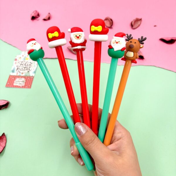 Caneta Fofa Natal Mágico - Pacote 6 Und