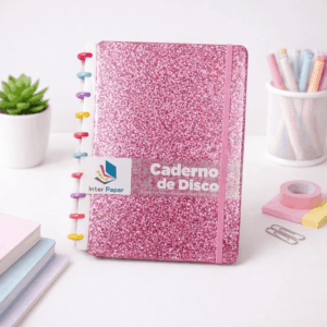 Caderno de Disco Glitter B5 80 Fls/10 Discos Colorido 25,5x18,5cm - IMPORTADO - UND