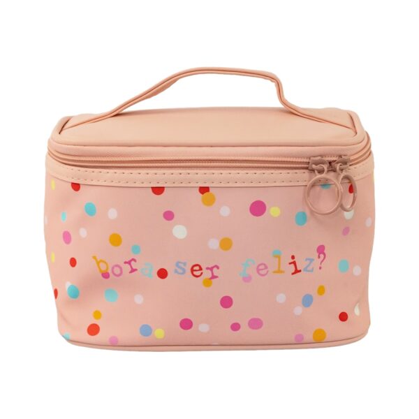 Necessaire Viagem Salmão "BORA SER FELIZ?" 19x12,5x13cm - FLORIE - UND