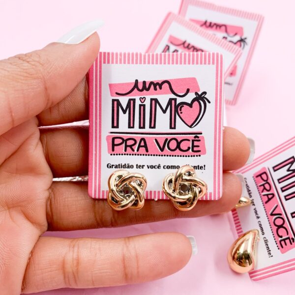 KIT Mimo - Brinco + Cartão - PACOTE 10 UND