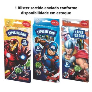 Lápis de Cor 12 Cores Avengers MOLIN - BLISTER