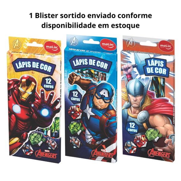 Lápis de Cor 12 Cores Avengers MOLIN - BLISTER