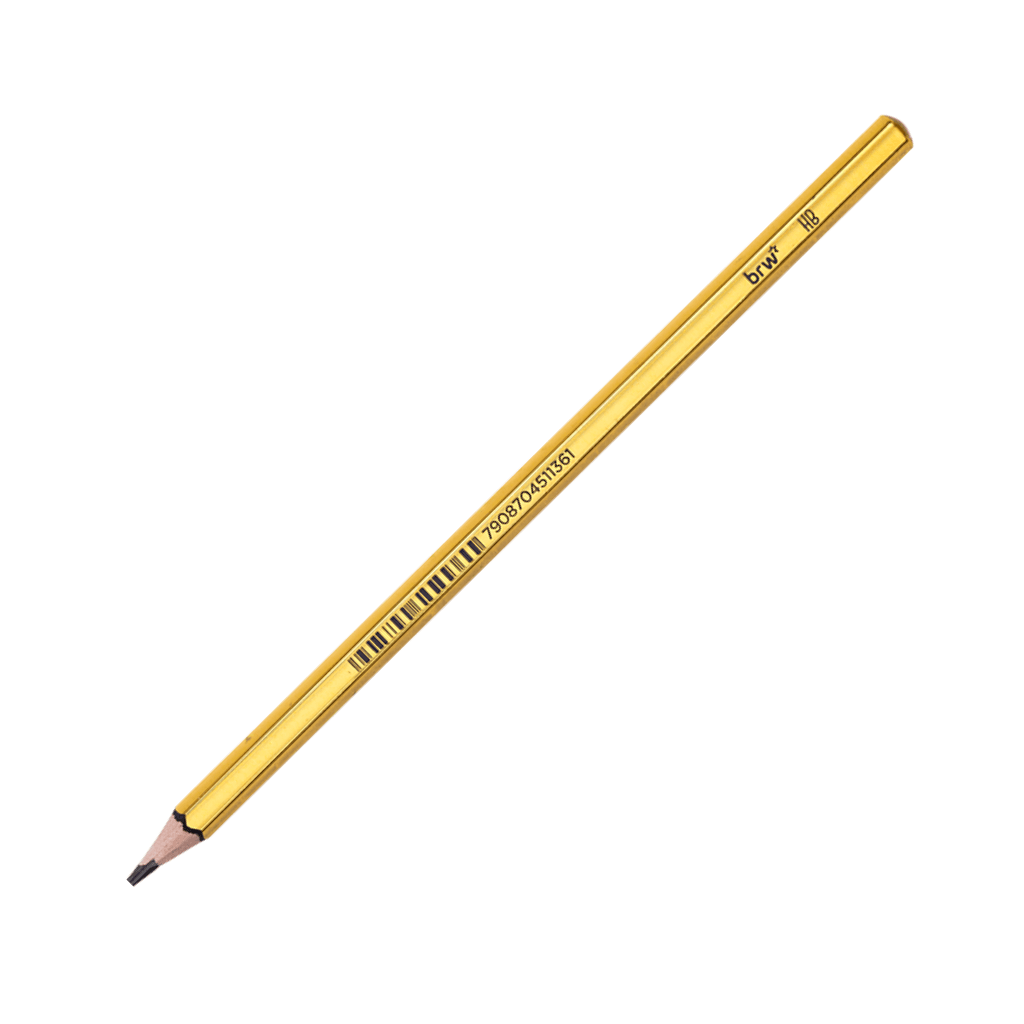 Lápis Hb Dourado Sextavado - BRW - CX 18 UND