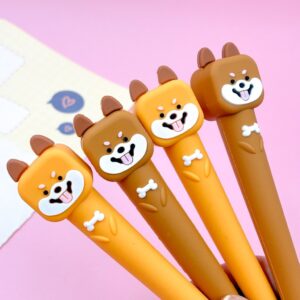 Caneta Fofa Emborrachada Dog - Pacote 4 Und