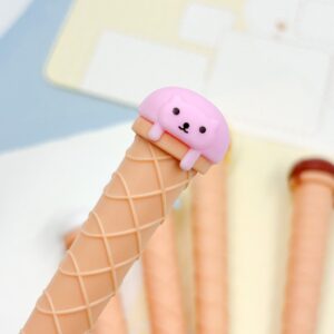 Caneta Fofa Sorvete Cat - Pacote 6 Und