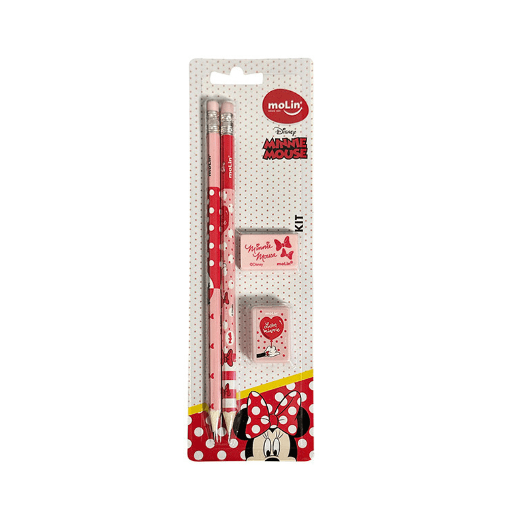 Kit Escolar 4 Peças Minnie Mouse - MOLIN - BLISTER