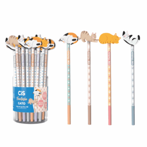 Lápis Hb c/ Borracha Fantasia CIS Gatos - UND