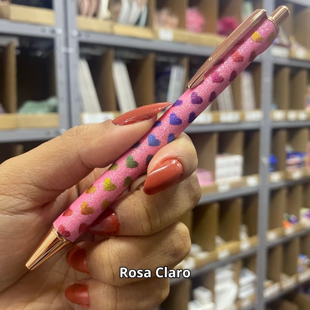 Caneta Metálica LUXO Glitter Love - IMPORTADO - UND