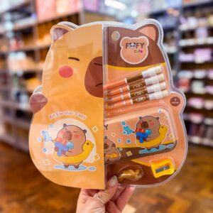 Kit Escolar Capivara 7 Peças - FOFY - BLISTER
